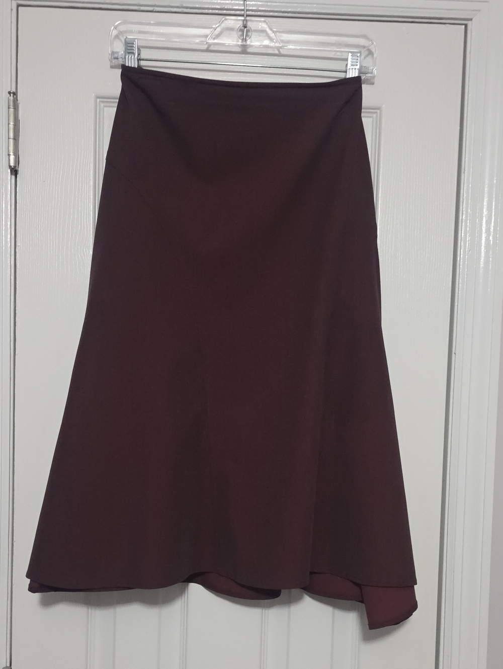 Classic A-Line Midi Skirt in Deep Burgundy